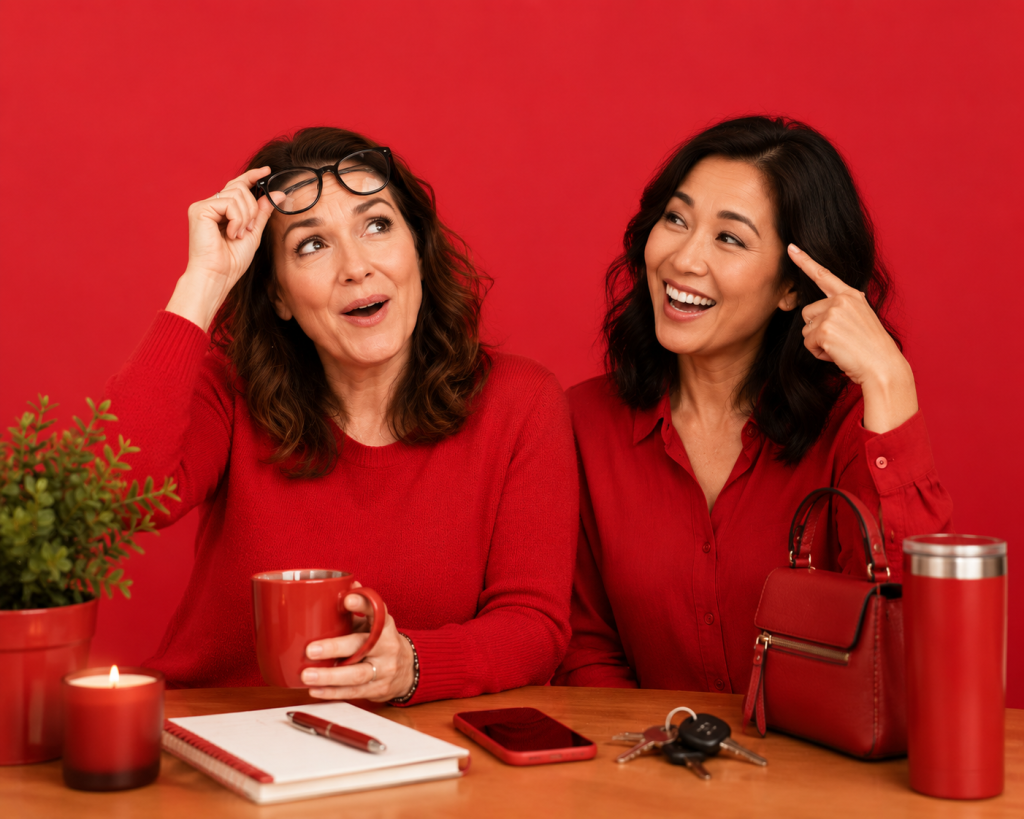 Midlife woman experiencing menopause brain fog, forgetfulness, and difficulty concentrating