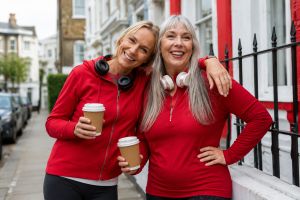 Confident midlife woman learning about lichen sclerosus and vulvar health